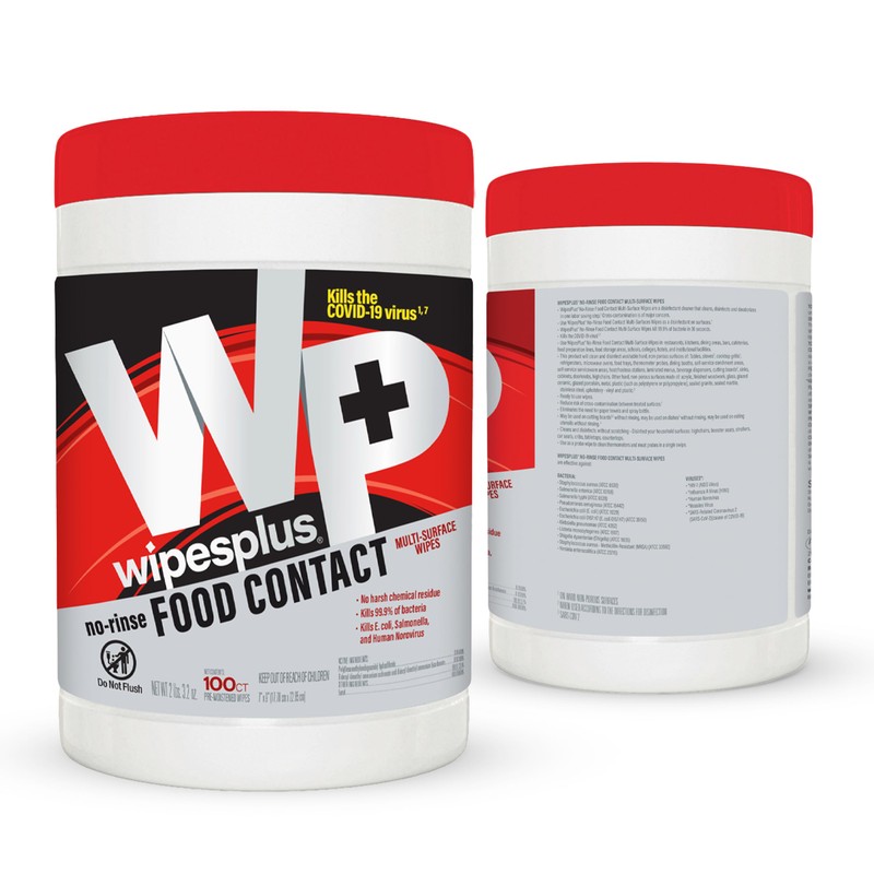 WIPESPLUS Cleaning Wipes All Purpose Food Contact - No Rinse,