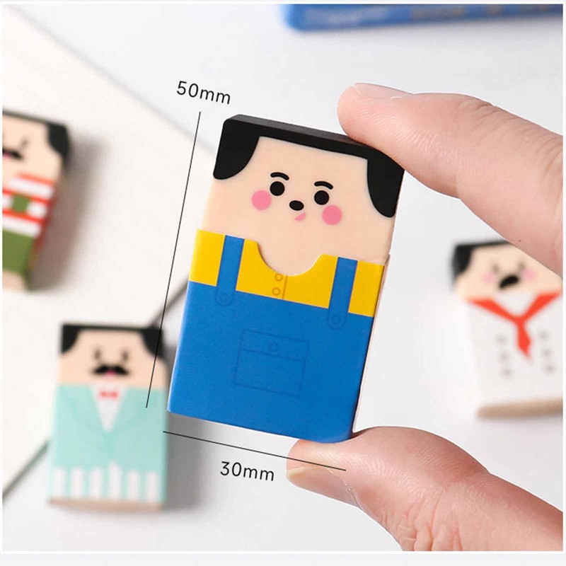 ALLVD Eraser Elementary School Stationery Kneaded Eraser Funny Cute Pencil