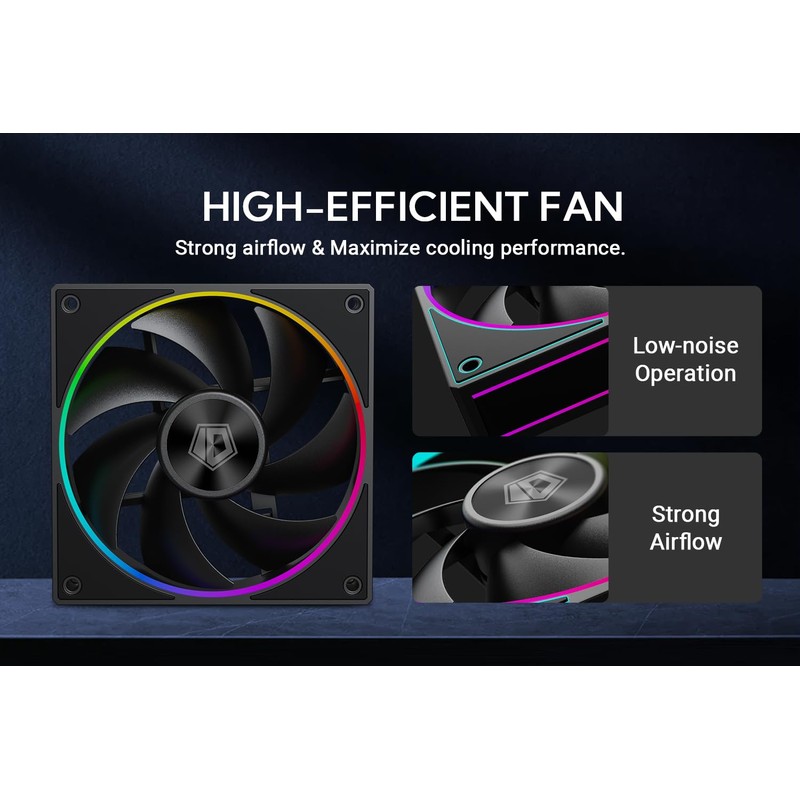 ID-COOLING AF-127-K-TRIO 120mm Case Fan ARGB FDB Bearing PC Fan