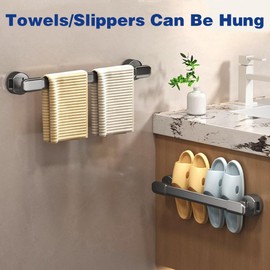 Suction Cup Towel Bar, Suction Towel Bar for Shower, Towel Holder, Towel Rack Wall Mounted, Gray