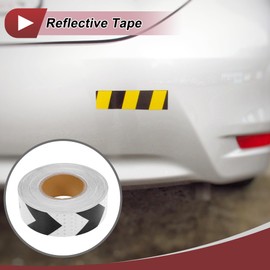 HEROFFIX 1 Pcs Safety Warning Reflective Tape Increased Visibility Reflective Strips 147.64ftx1.97" Black,White PVC