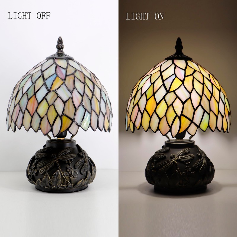 HWDFEI Small Tiffany Mushroom Table Lamp,Mini Memory Sympathy Antique lamp
