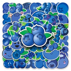 50 Packs Blueberries Stickers Water Bottles Laptop Phone Motorcycle Computer Guitar Skateboard Hydroflasks Fruits Vinyl Sticker Waterproof Aesthetic Trendy Decals for Teens Girls Adults