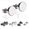 Chudian 12 Pairs of Stud Earrings Set Stainless Steel Black