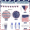 OuMuaMua Patriotic Party Supplies 184 Pcs American Flag Themed Tableware