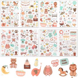 JEYORZY 408 Pieces Stickers Baby Album, Stickers for Children and Baby Photo Albums, Baby Sticker Photo Album, Sticker Baby Album, DIN A4 DIY Scrapbooking Stickers for Design, Baby Scrapbook Stickers