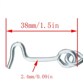 CHENJIN 15PCS Stainless Steel Door Window Spring Hooks 1.5 Inch Storm Control Window Opening Hooks Cabin Hook Eye Latch with Mounting Screws for Pet Cages Barn Doors Swinging Doors Windows