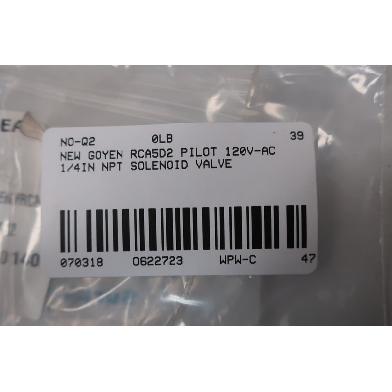 GOYEN RCA5D2 Solenoid Valve 120V-AC 1/4IN NPT D622723