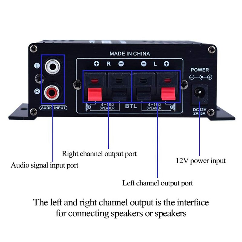 AK170 Audio Amplifier Car and Home Portable Sound Amplifier Speaker