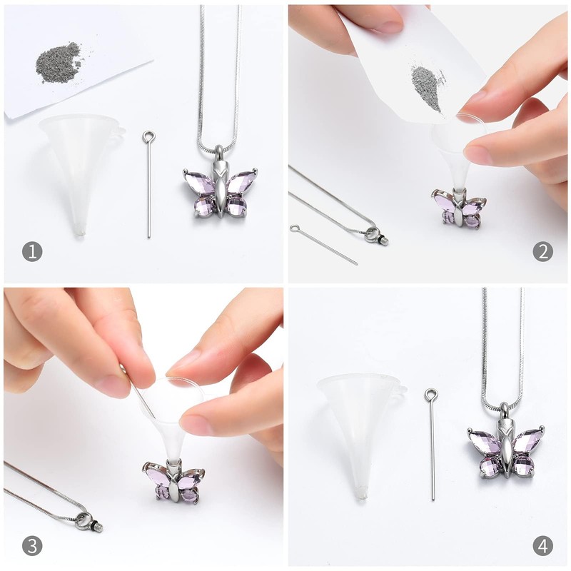Butterfly Cremation Jewelry for Ashes Pendant - Butterfly Urn Necklace