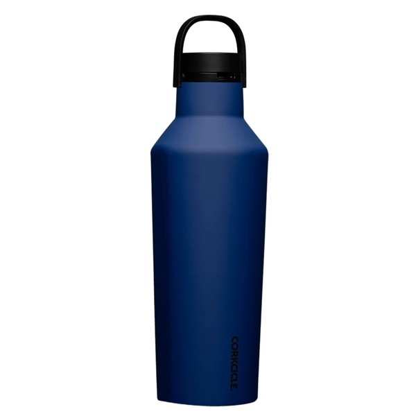 Corkcicle Insulated Canteen Travel Water Bottle, Triple Insulated Stainless Steel, Easy Grip Quick Sip Cap, Keeps Beverages Cold for 25 Hours or Warm for 12 Hours, 32oz, Midnight Navy