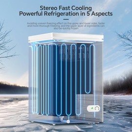 Kismile 3.5 Cubic Feet Chest Freezer with 2 Removable Baskets Free Standing Top Open Door Compact Freezer with Adjustable Temperature for Home/Kitchen/Office/Bar (3.5 Cubic Feet, White)