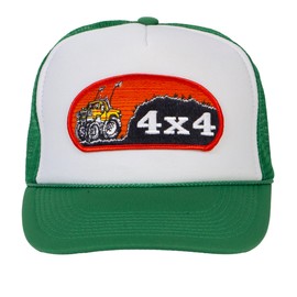 Offroad 4x4 Life Hat - Overland Rock Crawler Cap, White/Green