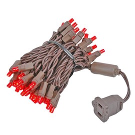 ‎Novelty Lights 11FT 50 LED String Lights, Permanent Led Light String Christmas Lights Outdoor Commercial Grade LED Bulbs With 40,000 Hours Rating, String Lights For Outside (Red)