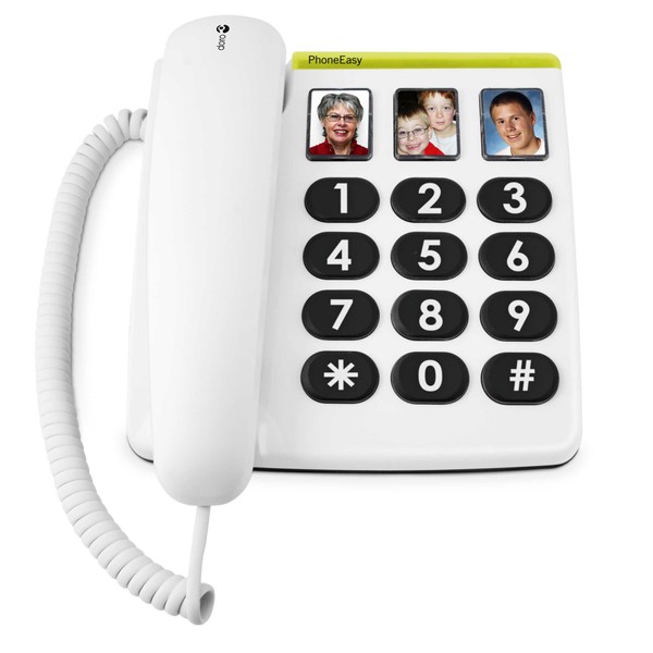 Doro PhoneEasy 331ph Big Button Corded Telephone for Seniors (White)