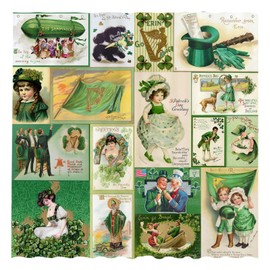 Allenjoy 72" x 72" Vintage St. Patrick's Day Patchwork Shower Curtain Cute Green Clover Irish Shamrock Leaf Spring Festival Bath Bathtub Decoration Decor Durable Easy Care Washable