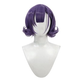 LAOBAO Nanase Suzuna Cosplay Wig, Bob, Purple Hair, Curls, Costume Accessories, Wig, Heat Resistant, For Disguises, Parties, Costumes, Festivals, Events, Cosplay Wig