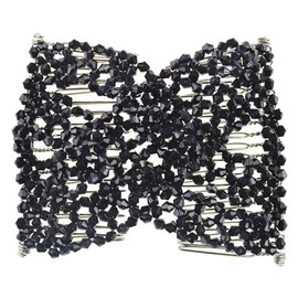Magic Beads Double Women/Ladies Hair Clip Stretchy Hair Combs Clips (Style 3 Black)