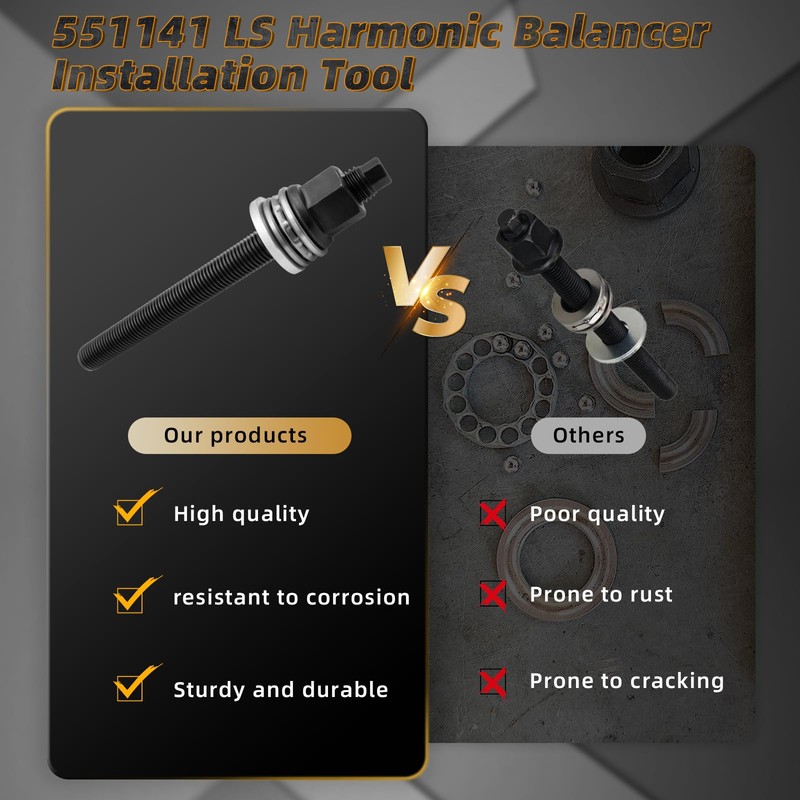 JEYPSHQP 551141 LS Harmonic Balancer Installation Tool Crank Pulley Install