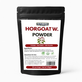 EG PHARMERS ALL IN ONE Clean HornGoat Wd Powder | Pure & Natural | No Fillers or Additives | Ground Leaf | Packed in The UK | 50 Servings 1 Month Supply