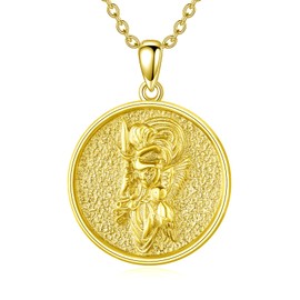 POPLYKE Athena/Hecate/Saint Michael/Virgin Mary Necklace for Women Stewrling Silver Coin Necklace Jewellery Gift for Women, Sterling Silver, No Gemstone