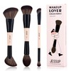 Jessup 3 Brochas de Maquillaje Rostro Doble Punta para Contorno