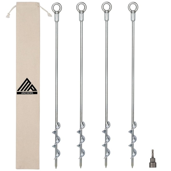 Ground Anchors Screw in - 24" Set of 4 with