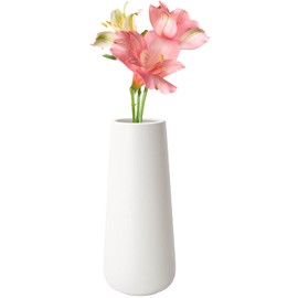 Keramik Vase, Deko Vasen, Blumenvasen Modern aus Keramik für Home, Wohnzimmer, Esstisch, Bauernhaus, Büro Dekor (Weiß)