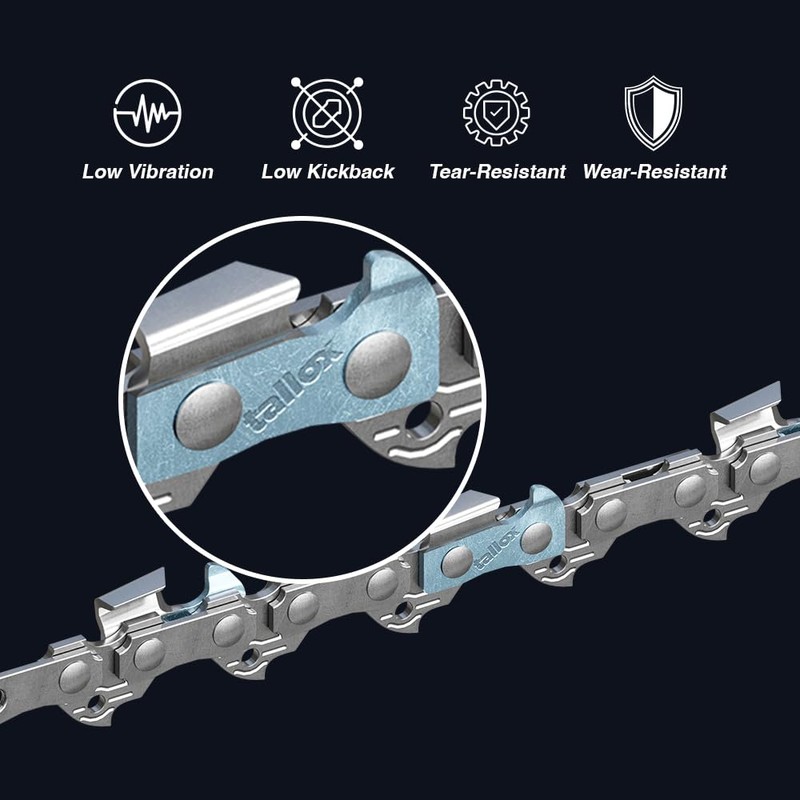 3 tallox Saw Chains 3/8" Pitch .050" 1,3 mm Gauge