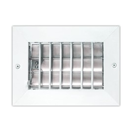 Aluminum Air Vent Covers Wall AC Grille – Premium 6 x 6 Inch Register Vent Cover – Durable Rustproof Wall Vent – Multi-Shutter Damper – Individually Adjustable Front Blades, White