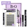 Kit de Pestañas Postizas B&Qaugen 40D con Curvatura D para