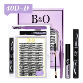 Kit de Pestañas Postizas B&Qaugen 40D con Curvatura D para Extensiones DIY