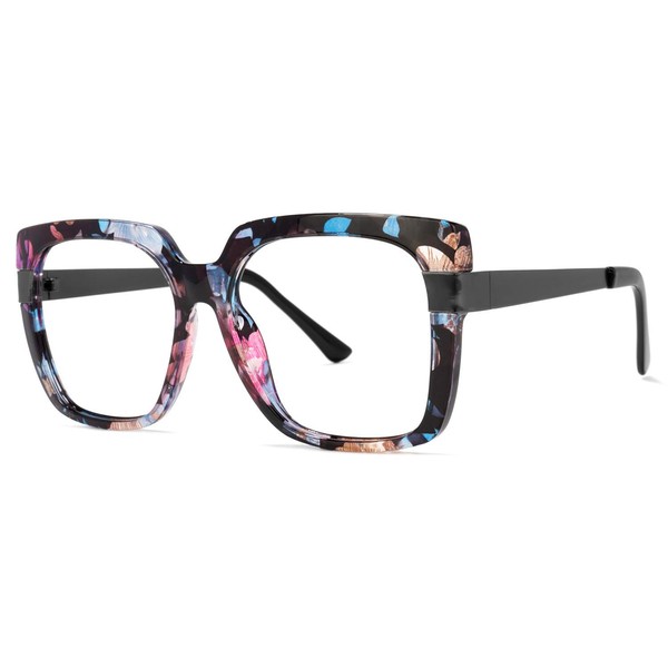 Zeelool Readers Oversized Thick Square Reading Eyeglasses for Women with