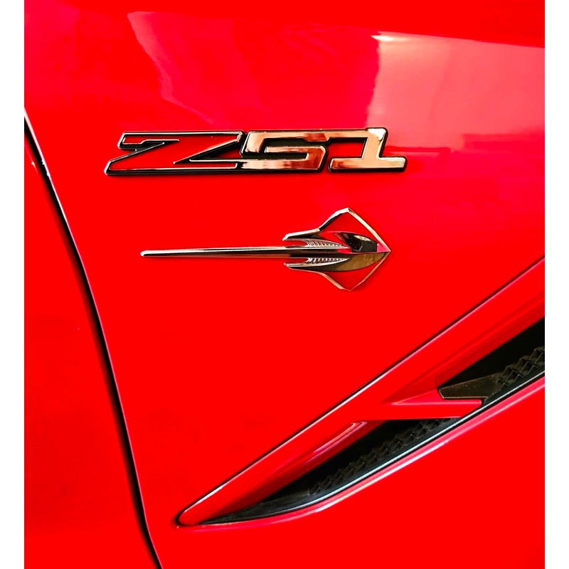 2Pcs Z51 Emblems Car Badge 3D Nameplate Letter Compatible with