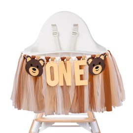 Raoformi Bear First Birthday High Chair Banner