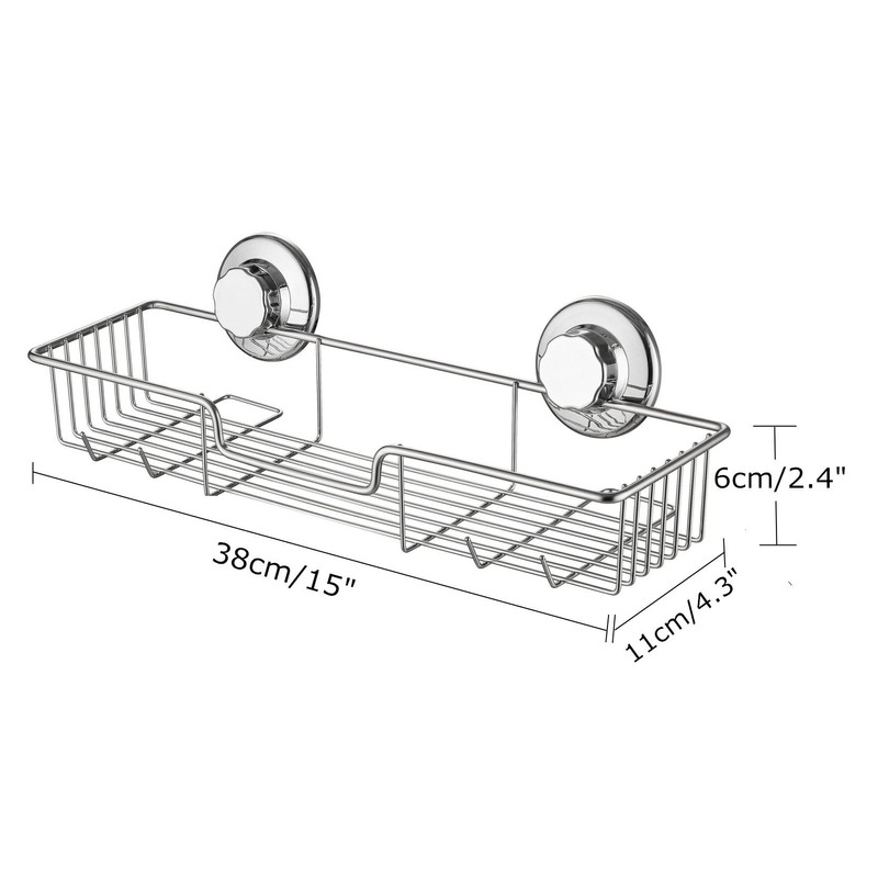 SANNO Suction cups Shower Caddy Soap Dish Double Bath Hook-Bath