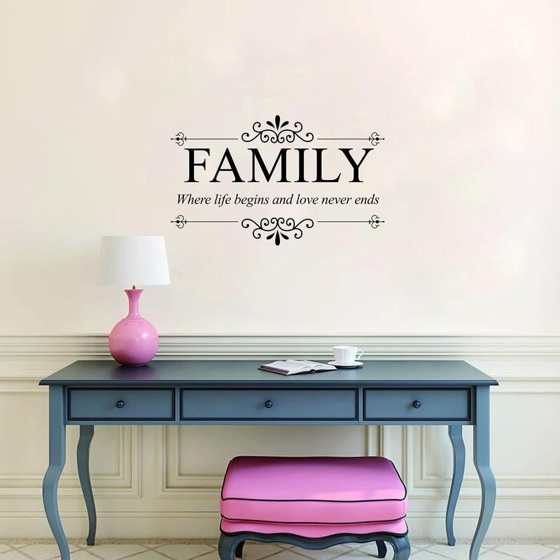 Family Theme Home Decor Quotes Wall Decal Family Where Love