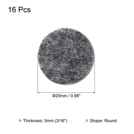 QUARKZMAN Pack of 16 Felt Furniture Pads, 0.98 Inch Round Small Felt Chair Leg Protectors Prevent Scratches for Furniture Hard Floor, Dark Grey
