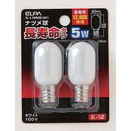 Elpa G-L10NB(W) Long Jujube Bulb Lighting E12 5W White