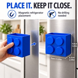 Magnetic Refrigerator Storage Organizer – Colorful Wall Mounted Storage Rack for Kitchen Fridge Side and Small Item Organization