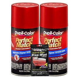 Dupli-Color Red Pearl Exact-Match Automotive Paint for Toyota Vehicles - 8 oz, Bundles Prep Wipe (3 Items)