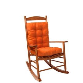 Patio Seat Cushions Set of 2, Indoor Outdoor Furniture Cushions Soft Thickened, Tufted Rocking Chair Cushion Pad with Ties for Home Patio Use, Orange, 17x17in&17x21in