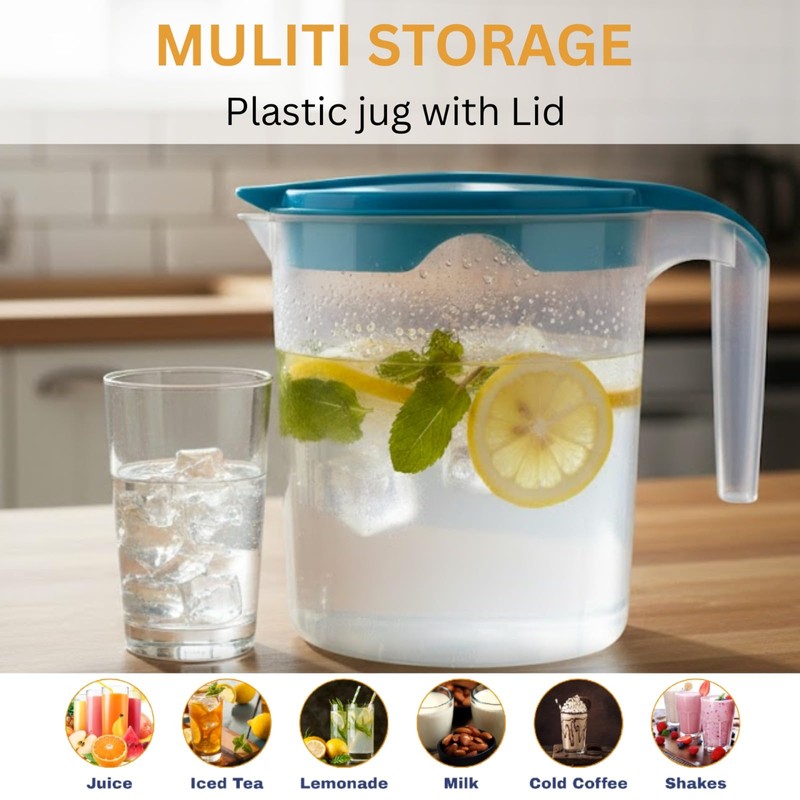 1 x Plastic Jug 1Litre Fridge Door Water Jug -