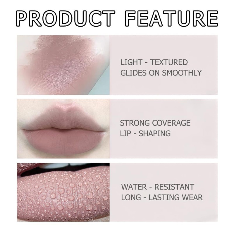 Matte Pale Pink Lipstick - Highly Pigmented, Smooth, & Waterproof,