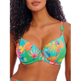 Freya Isla Margarita Underwire Plunge Bikini Top (206502),34F,Jade