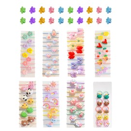 Pack of 80 Small Hair Bobbles and 20 Small Hair Pins, Cute Hair Accessories for Girls, Hair Accessories, Funny Cartoon Hair Bobbles, Elastic Hair Bobbles