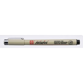 Sakura Color Products of America Marker, Brush Tip, Water/Fade Proof, Black (SAKXSDKBR49)