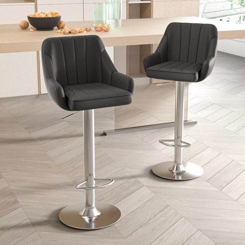 VECELO Bar Stools Set of 2 Adjustable Counter Kitchen Dining