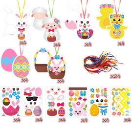 ZKFSIE Easter Crafts for Kids, Easter Arts and Crafts Foam Stickers Gifts for Kids, Easter Activities Egg Bunny Chicken Craft Kits, Make Your Own Easter Decorations