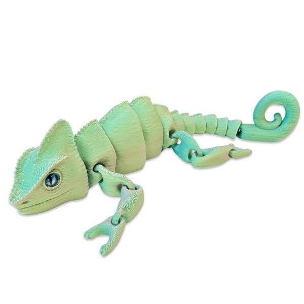 TEAONE 3D Printed Chameleon, Flexible Joints Chameleon Animal Figurines for